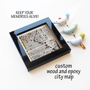 Tampa aangepaste houten stadskaart | Kaart van hout en epoxyhars