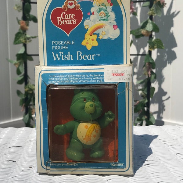 1984 Vintage CARE BEAR Wish Bear by Hasbro in box RARE