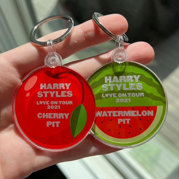 Harry Styles Love on Tour Watermelon and Cherry Pit Keychains