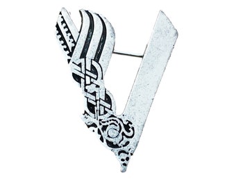 Vikings Silver Tone Brooch