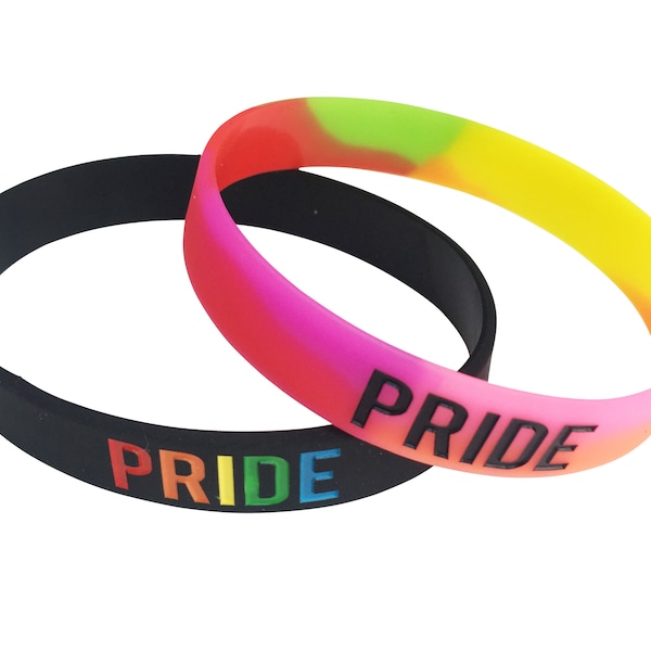 2 x Gay Pride Wristband Silicone Bracelets LGBT, LGBTQ Community