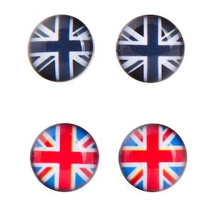 Union Jack 2 Pairs 8mm Stud Earrings image 1