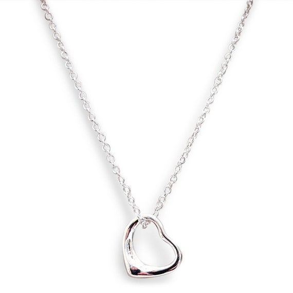 Buy Sterling Silver Floating Heart Necklace, 3/4 Inch Wide Online in India  - Etsy