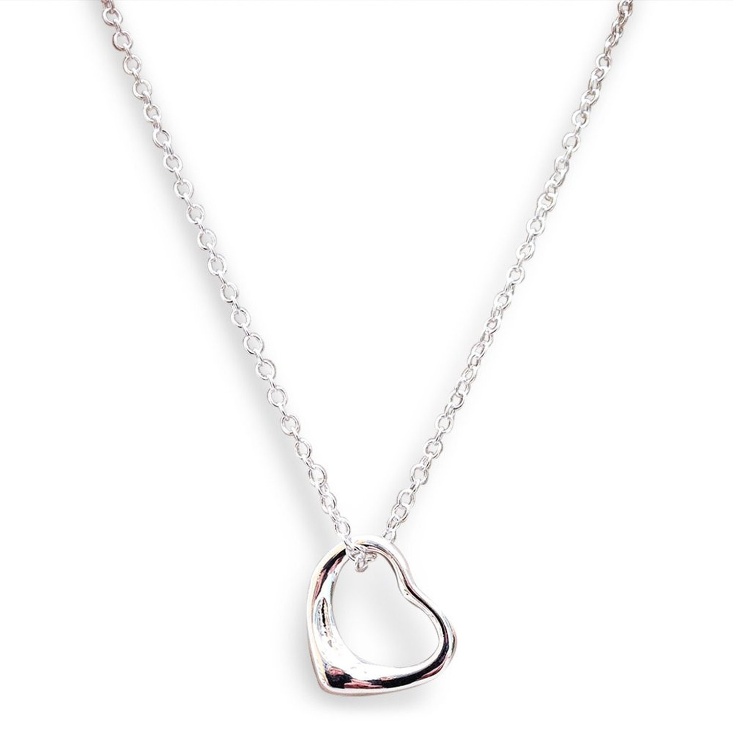 Silver floating heart pendant Clearance