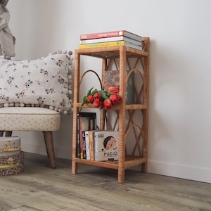 Wicker bookshelf, Wicker shelf, Rattan shelf, Window plant shelf, Rattan cabinet, Corner bookcase, Wicker bookcase, Book shelves