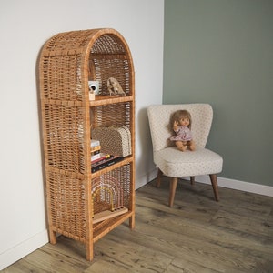 Wicker bookshelf, Wicker shelf, Rattan shelf, Window plant shelf, Rattan cabinet, Corner bookcase, Wicker bookcase, Book shelves