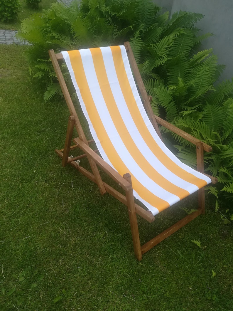 Wooden Folding Beach Chairs With Armrests Folding Lounge Etsy