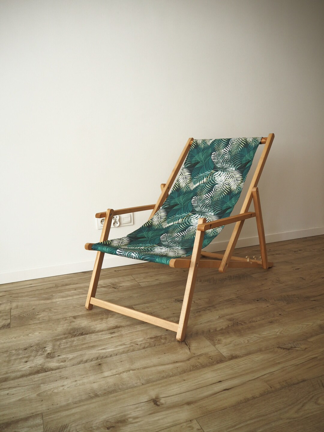 Wooden Folding Beach Chairs With Armrests Folding Lounge Etsy
