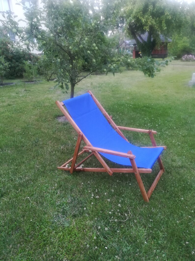 Wooden Folding Beach Chairs With Armrests Folding Lounge | Etsy