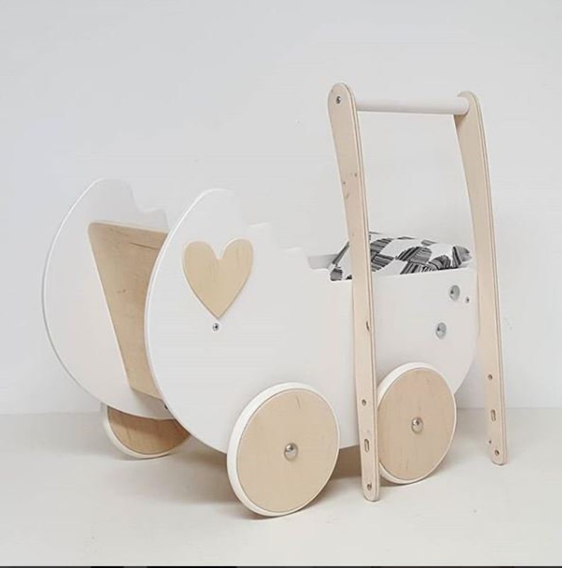 Personalized wooden walker Doll pram with bedding included Etsy