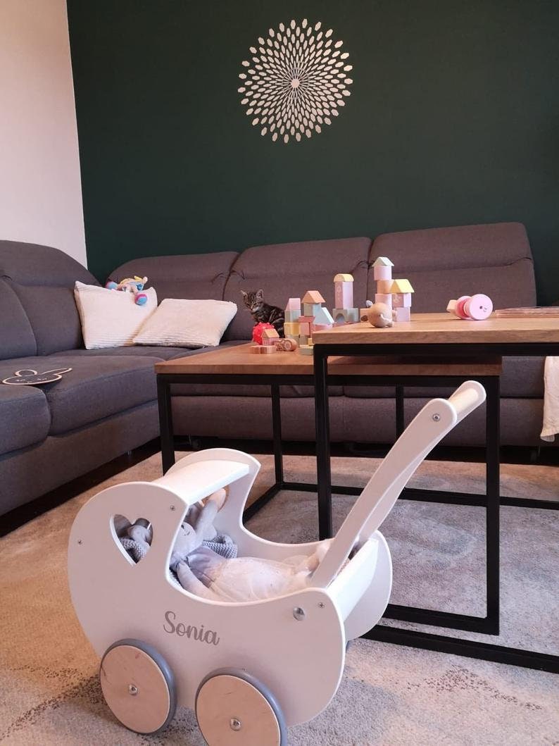 Personalized Baby Wooden Walker Doll Pram Toddler Walker Etsy