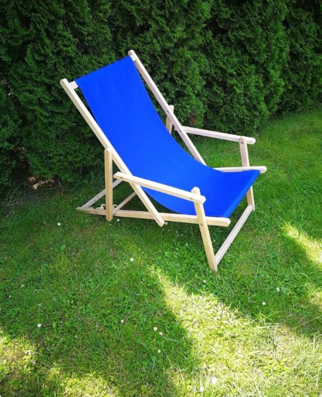 Wooden Folding Beach Chairs With Armrests, Folding Lounge Chair ...