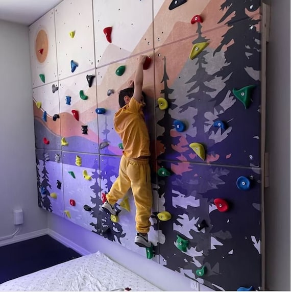 Belles idées pour installer un mur d'escalade intérieur pour enfant