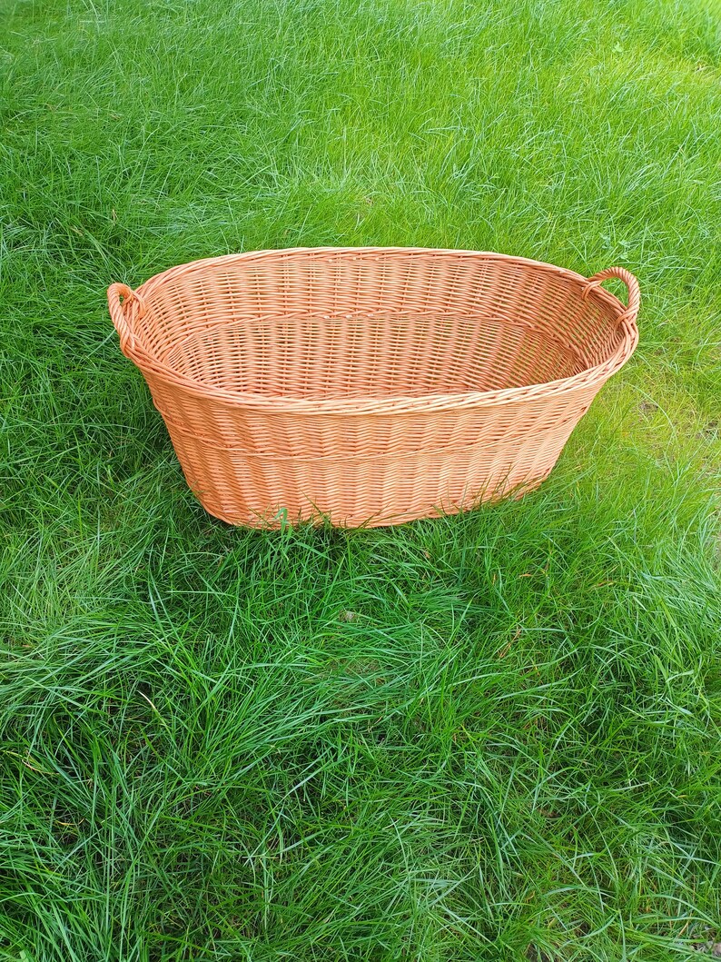 Wicker Laundry Basket Laundry Basket Holder Dog Wicker Etsy
