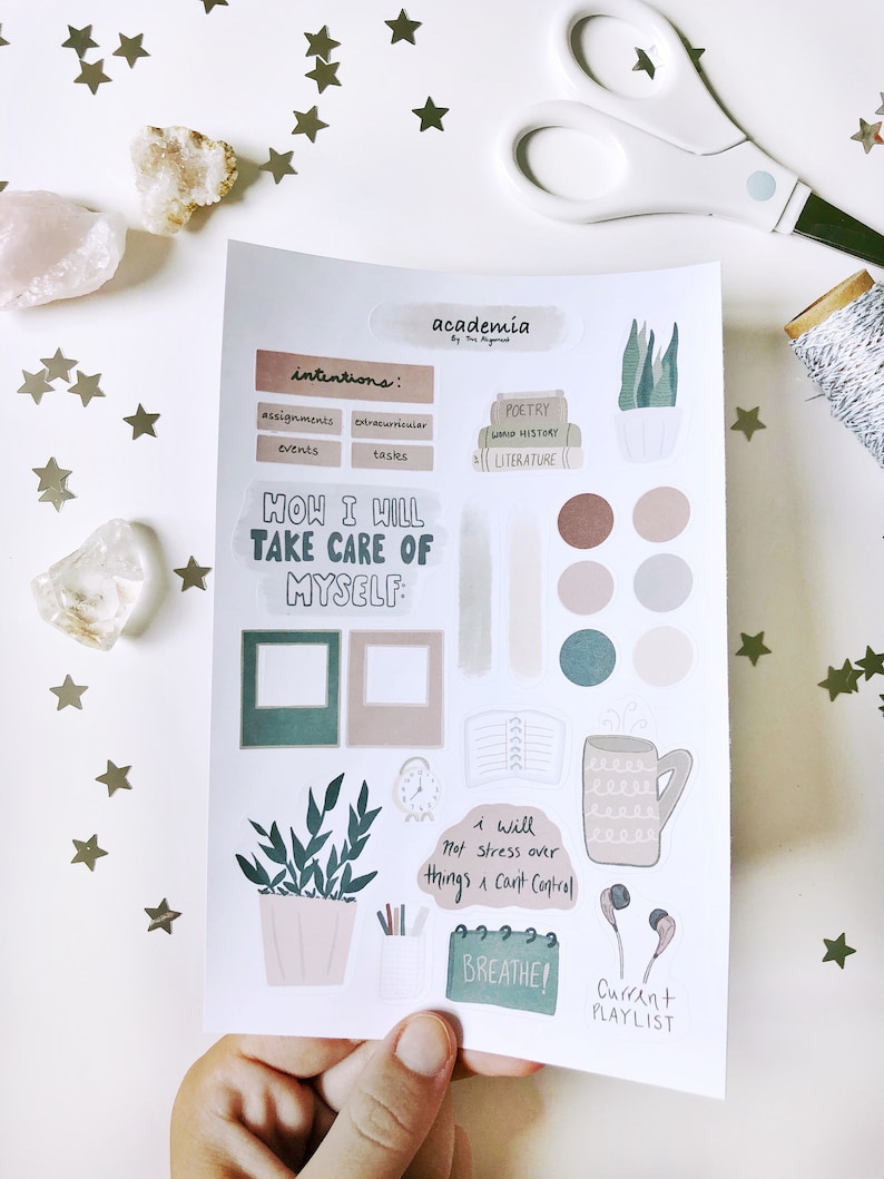 planner sticker sheet aesthetic stickers paper stickers etsy