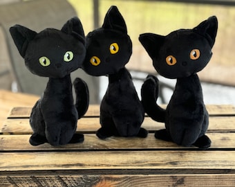 Sitting Black Cat Plush