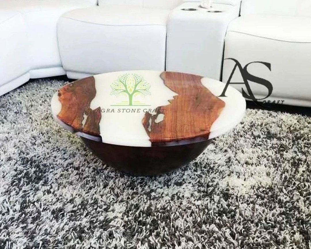 White Epoxy Resin Table Round Epoxy Table Top for Home Decor Etsy
