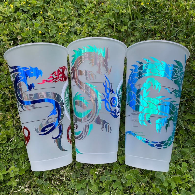 Holographic vinyl Dragon Starbucks Cup
