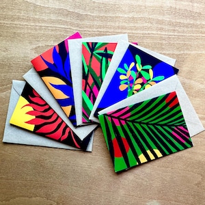 Shoko Shoko Conjunto de cartões afrocêntricos de 5 com envelopes Conjunto botânico