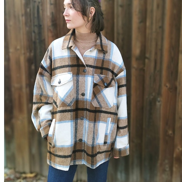 Girl Holzfällerhemd L oversized Zara Holzfällerjacke Westernjacke Vintagejacke schwere Qualität