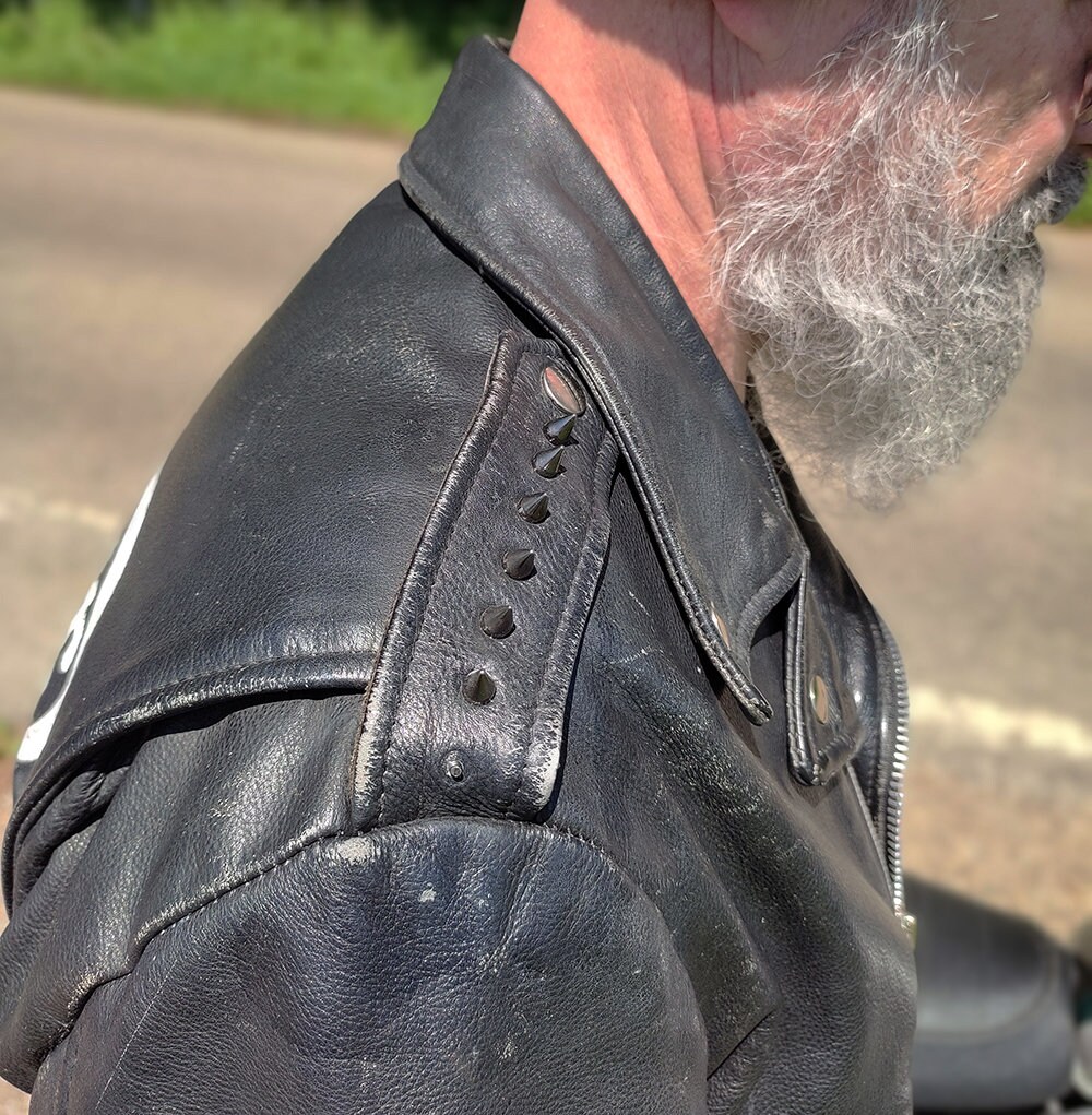 Hand-painted Leather Jacket in Rockers 59 Style by Louis