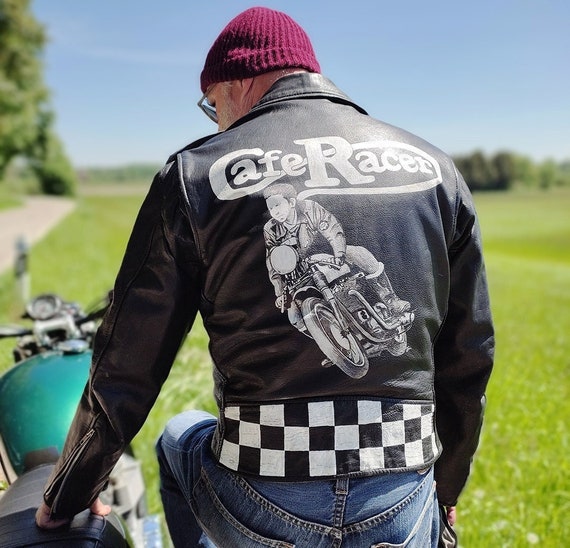 Hand-painted Leather Jacket in Rockers 59er Style by Louis