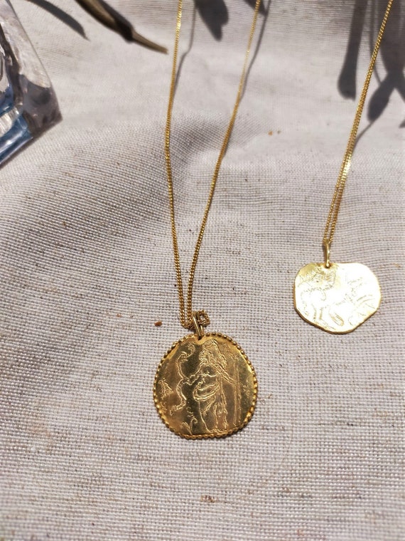 VENUS COIN NECKLACE 24k Gold Plated 