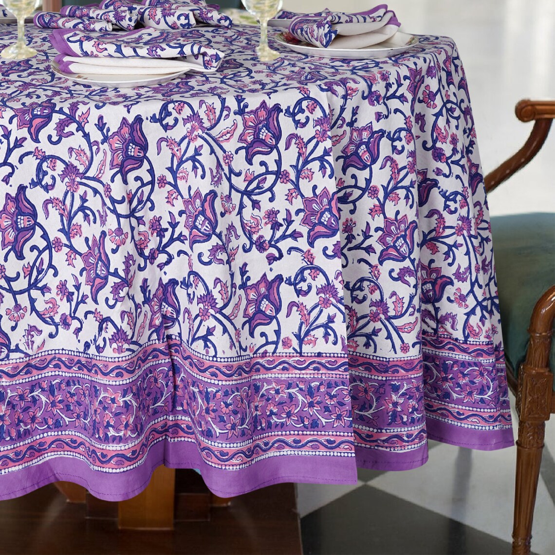 Indian Block Printed Table Cover Handmade Tablecloths Home - Etsy