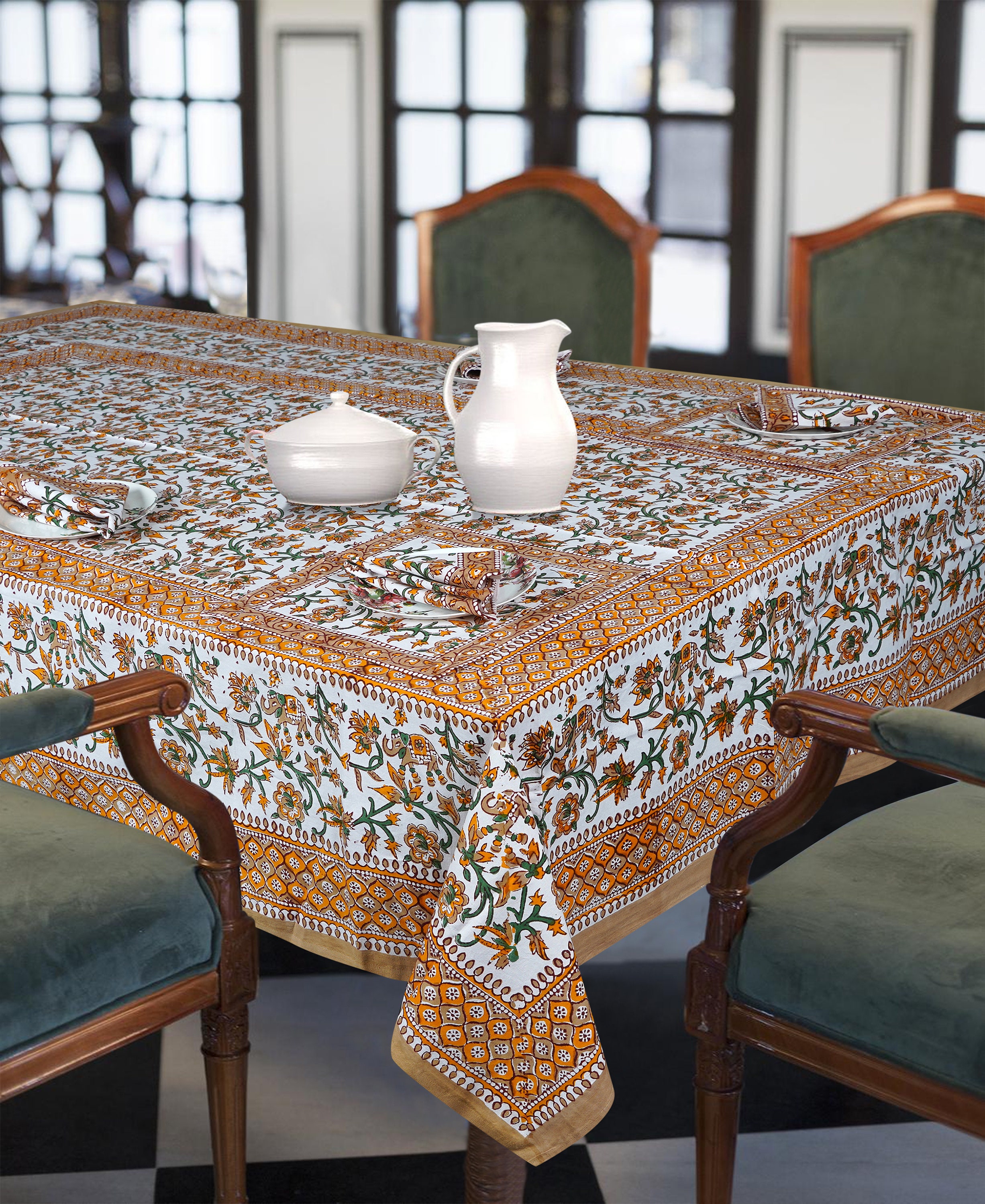 Table Linens Table cloth boho decor Block Print table cloth floral