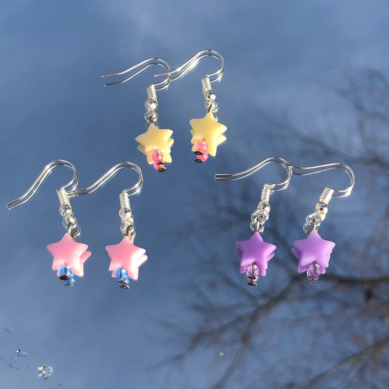 Pastel Star Earrings cute y2k