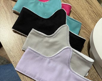 Cotton Underbust  Sweat Pad: Reusable Bra Liner, Bamboo Terry Towelling. Plain fabrics