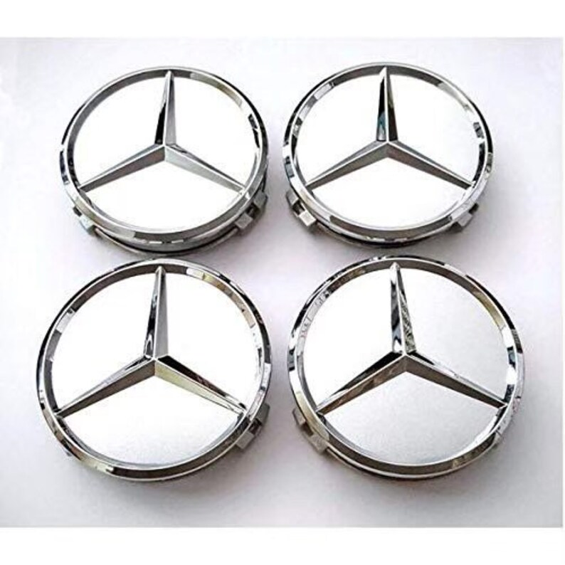 MercedesBenz AMG Hub Cap Wheel Hub Cover Silver Rims 4pcs Etsy
