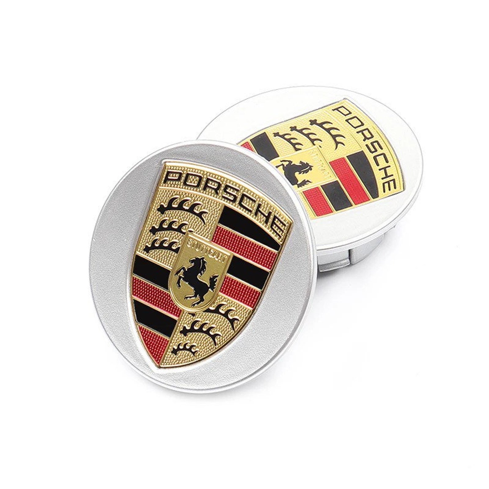 Porsche Silver 76mm Emblem Logo Badge Hub Wheel Rim Center Cap Etsy