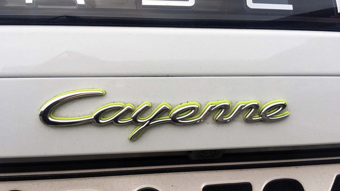 Replacement For Porsche Cayenne Emblem Silver with Green Etsy