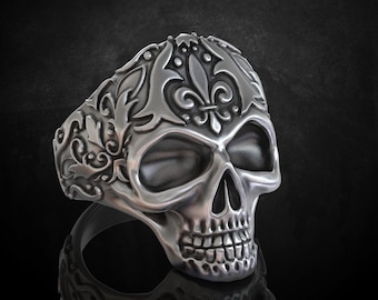 Gold Plated /& Silver* Skeleton Biker Punk Gothic Demonic Reaper Men Thumb Ghost Skull Ring 925 Silver Rose
