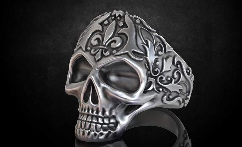 Gold Plated /& Silver* Skeleton Biker Punk Gothic Demonic Reaper Men Thumb Ghost Skull Ring 925 Silver Rose