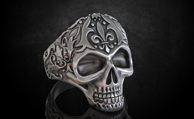 Gold Plated /& Silver* Skeleton Biker Punk Gothic Demonic Reaper Men Thumb Ghost Skull Ring 925 Silver Rose