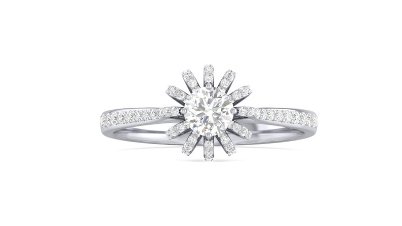 wedding ring bridal ring silver ring 925 Silver flower cz solitaire ring engagement ring promise ring gift gold ring statement ring