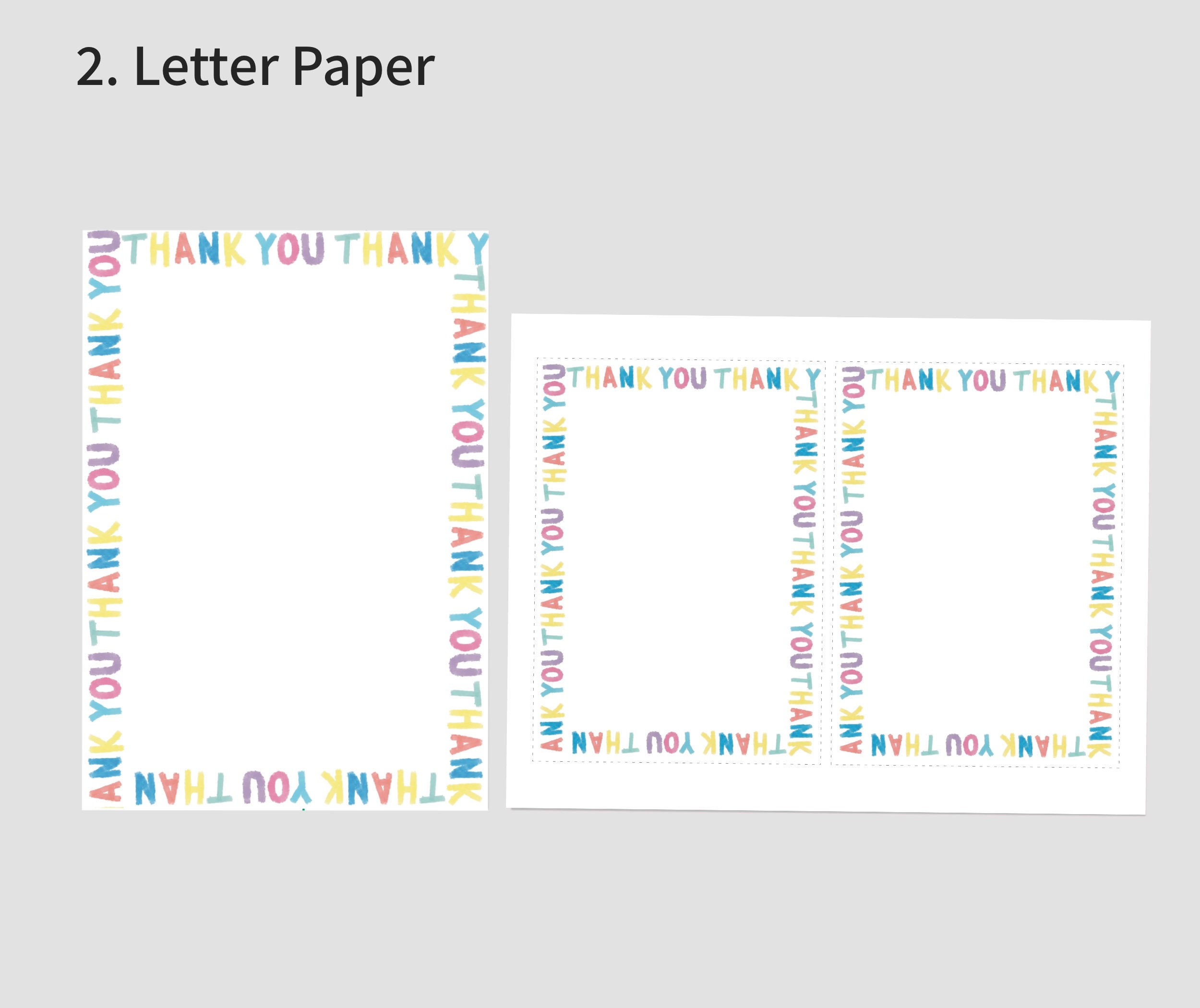 Thank You Digital Printable Cardletter Paper Poster - Etsy