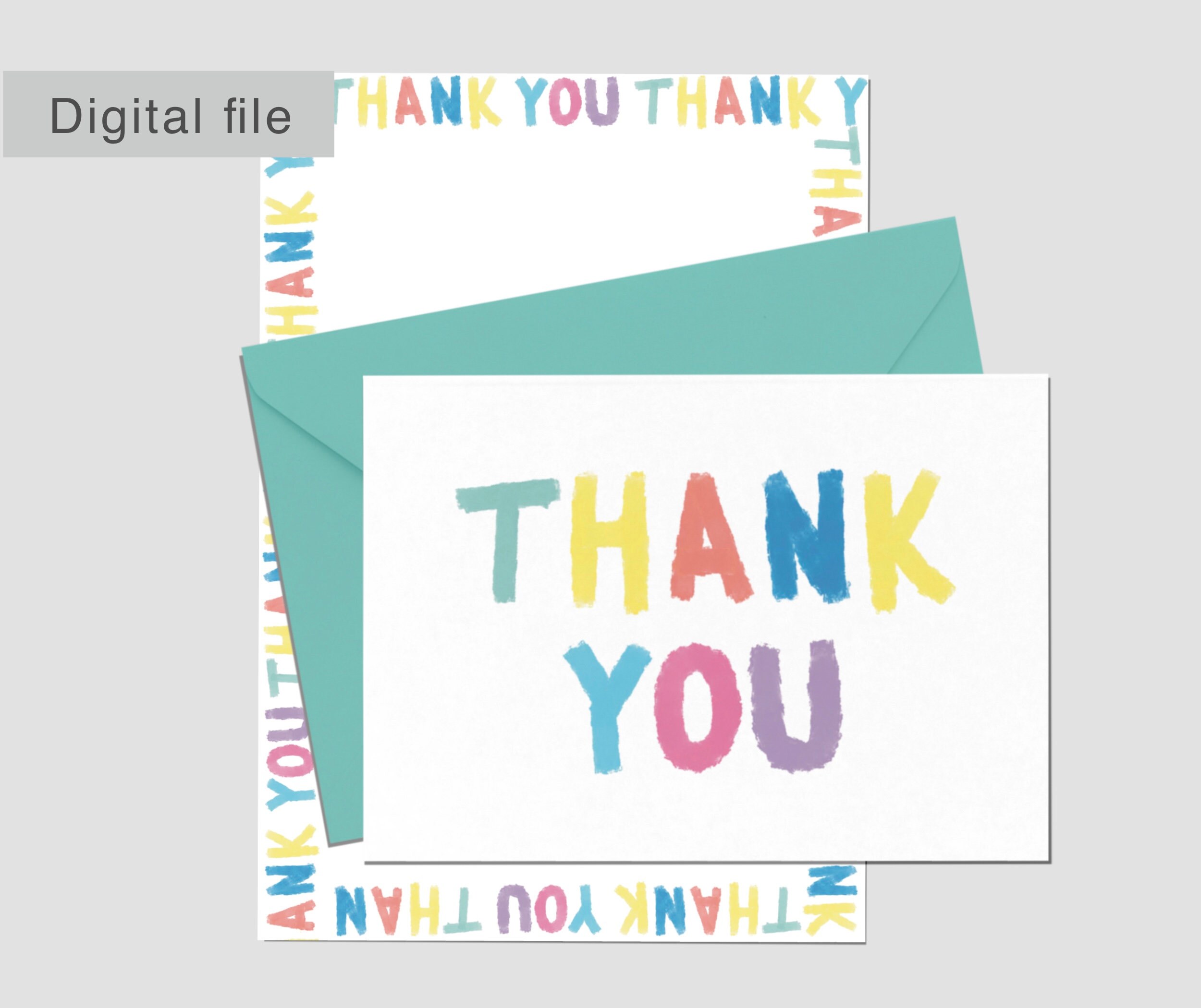 Thank You Digital Printable Cardletter Paper Poster - Etsy