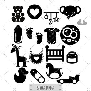 Pakiet etykiet na baby shower i etykiet z listą kontrolną dla dziecka w formacie svg | Nowy projekt etykiet z logo taty i mamy do wycięcia | Etykiety ze zwierzętami | Do druku Cricut |