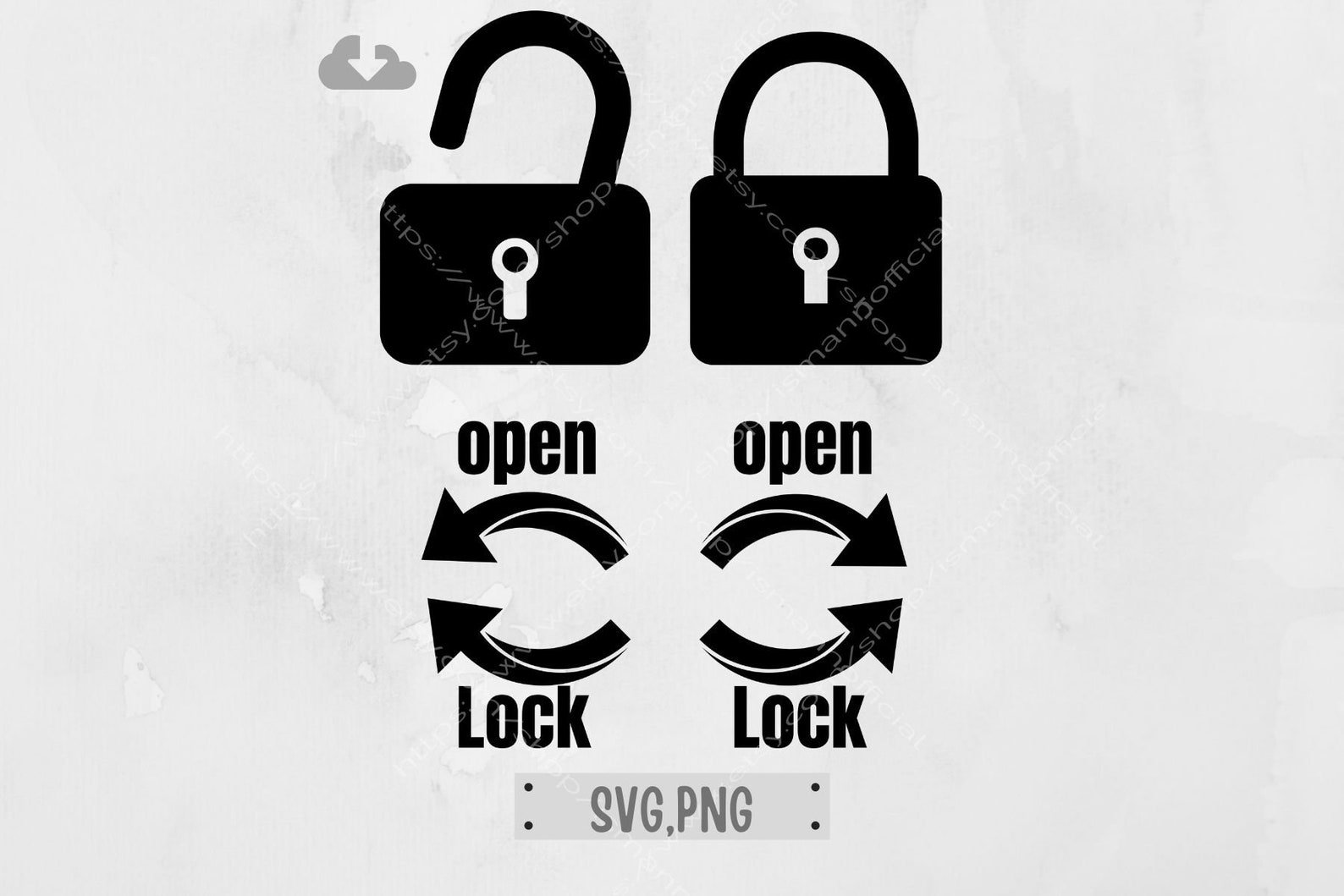 Door Locking Unlocking Decal SVG Open Lock Door SVG PNG Etsy