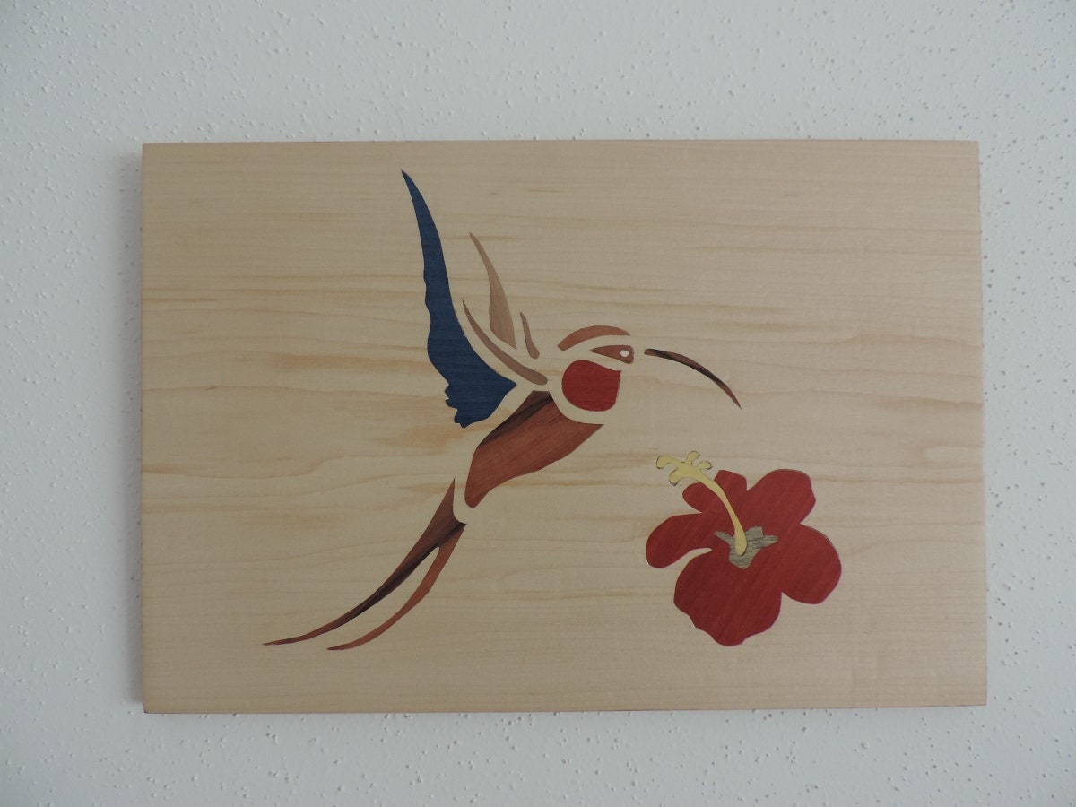 Tableau en Marqueterie Colibri