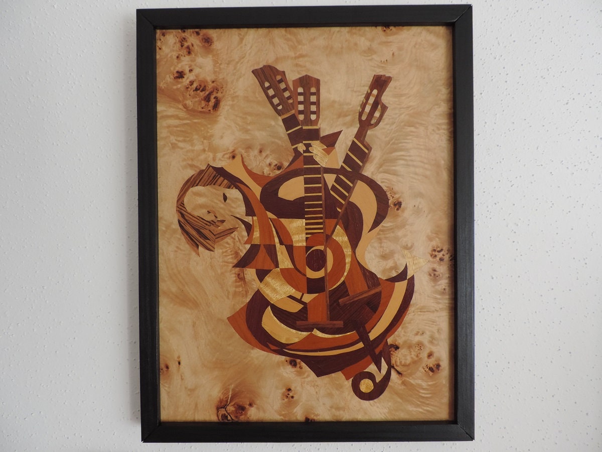 Tableau en Marqueterie Guitare