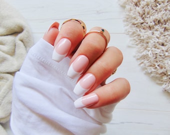FRENCH Press On Nails | 10 classy & simple Press On Nails | fake Nails