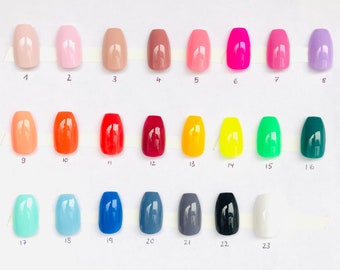 EINFARBIGE NÄGEL Press On Nails | 23 Farben zur Auswahl | 10 piece Press On Nails Set | künstliche Nägel | personalisierbar *jede Farbe*