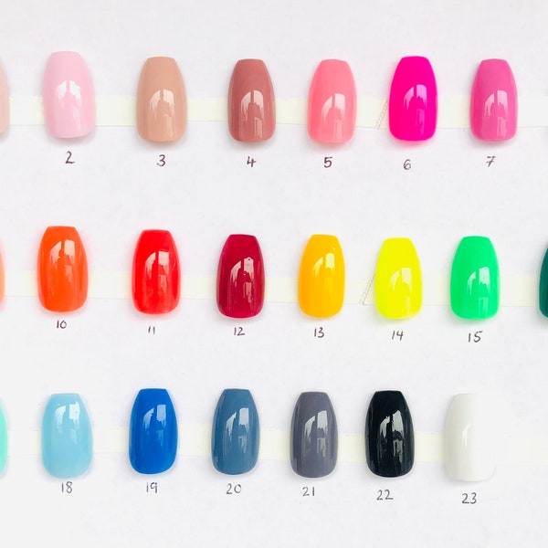 EINFARBIGE NÄGEL Press On Nails | 23 Farben zur Auswahl | 10 piece Press On Nails Set | künstliche Nägel | personalisierbar *jede Farbe*