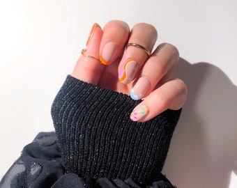 SUNNY | 10 colorful Press On Nails | artificial fingernails