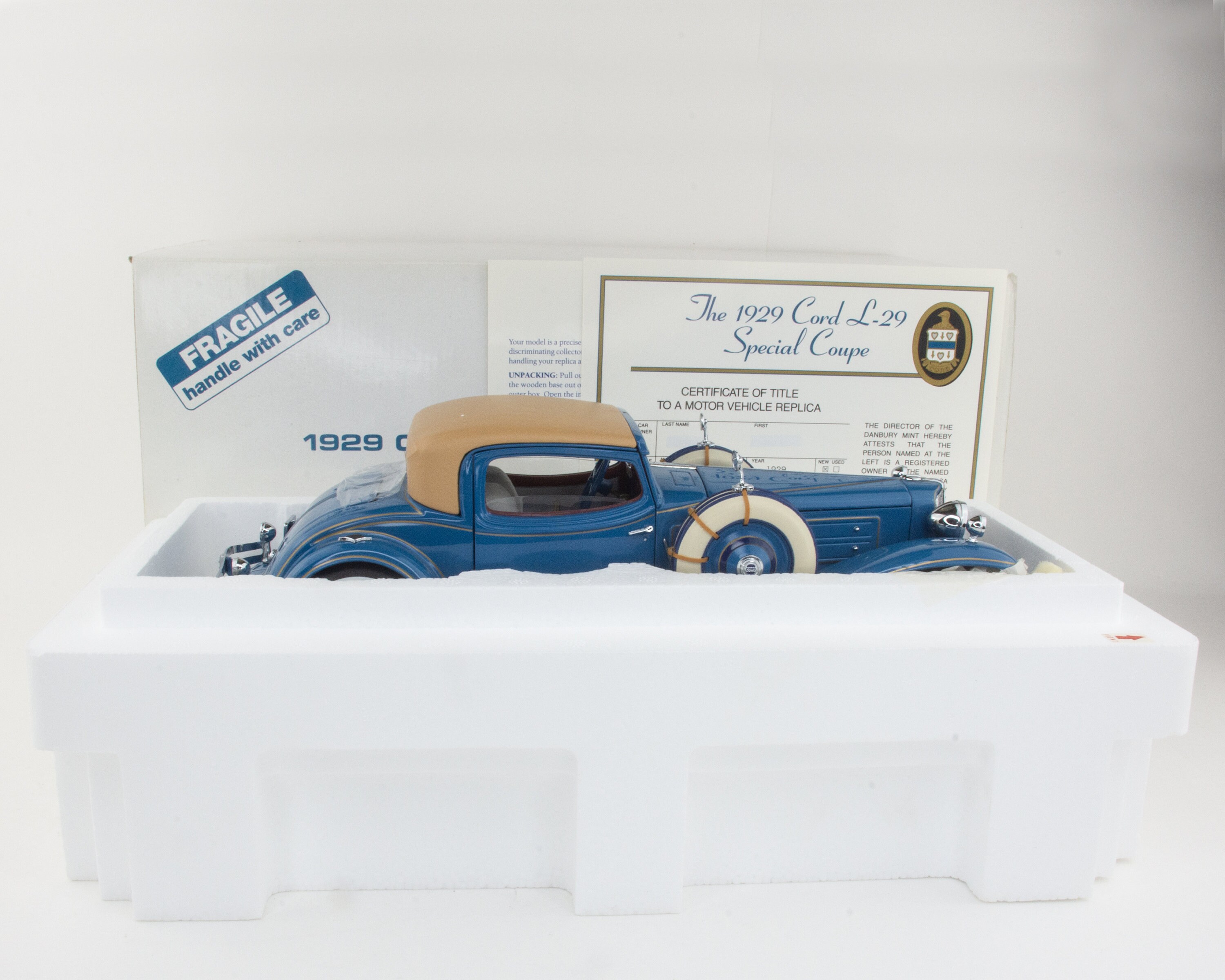 1929 Cord L-29, Special Coupe-danbury Mint-diecast 1/16th Scale - Etsy