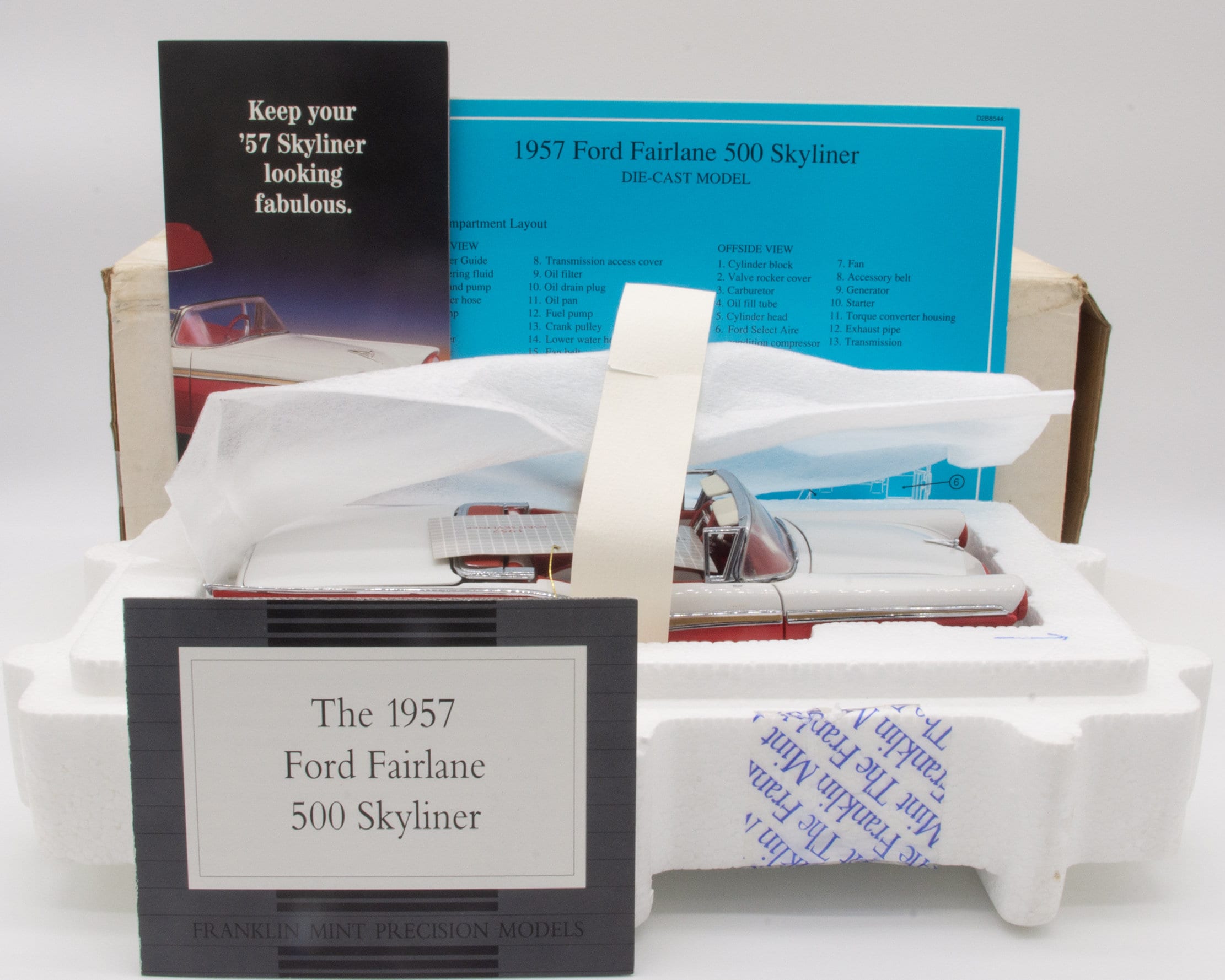 1957 Ford Fairlane 500 Skyliner, Franklin Mint, Diecast, 1/24th